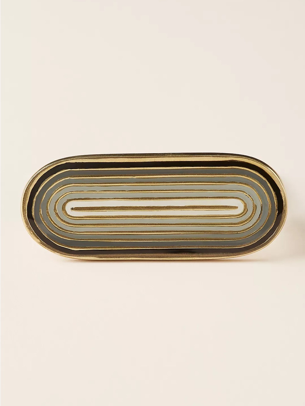 New Anthropologie Ruth Handle Gold and Green Decorative Bohemian Dresser Pull